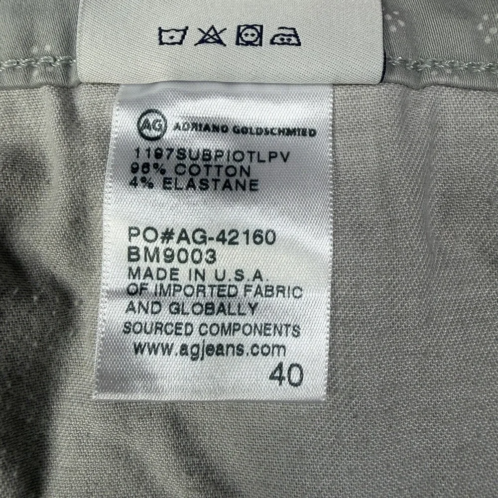 AG Adriano Goldschmied Wanderer Slim Trouser Shorts Mens Size 40 Light Grey